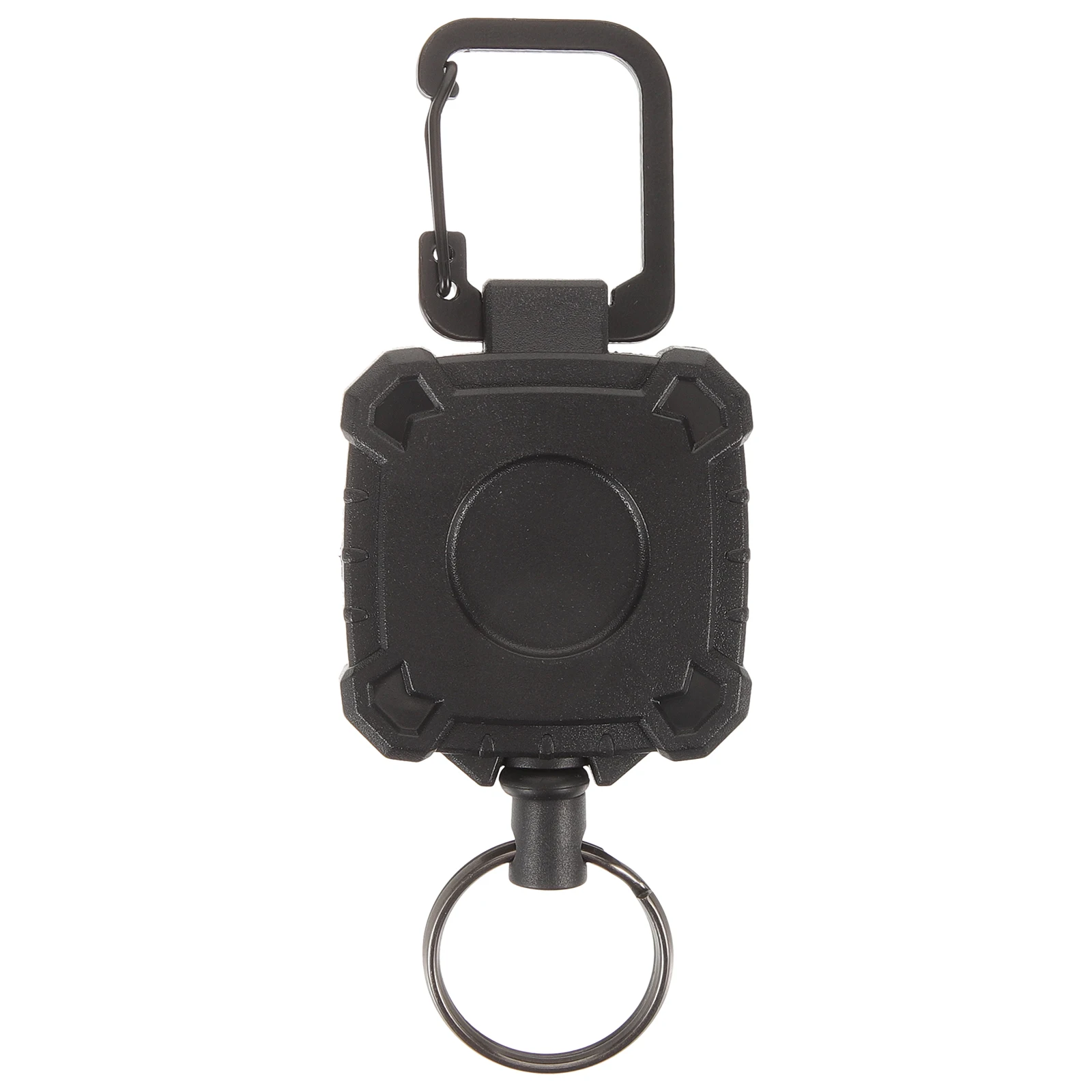 

Stainless Steel Keychain High Elasticity Retractable Keyring Camping Carabiner Hooks Portable Square Multi Functional Buckle