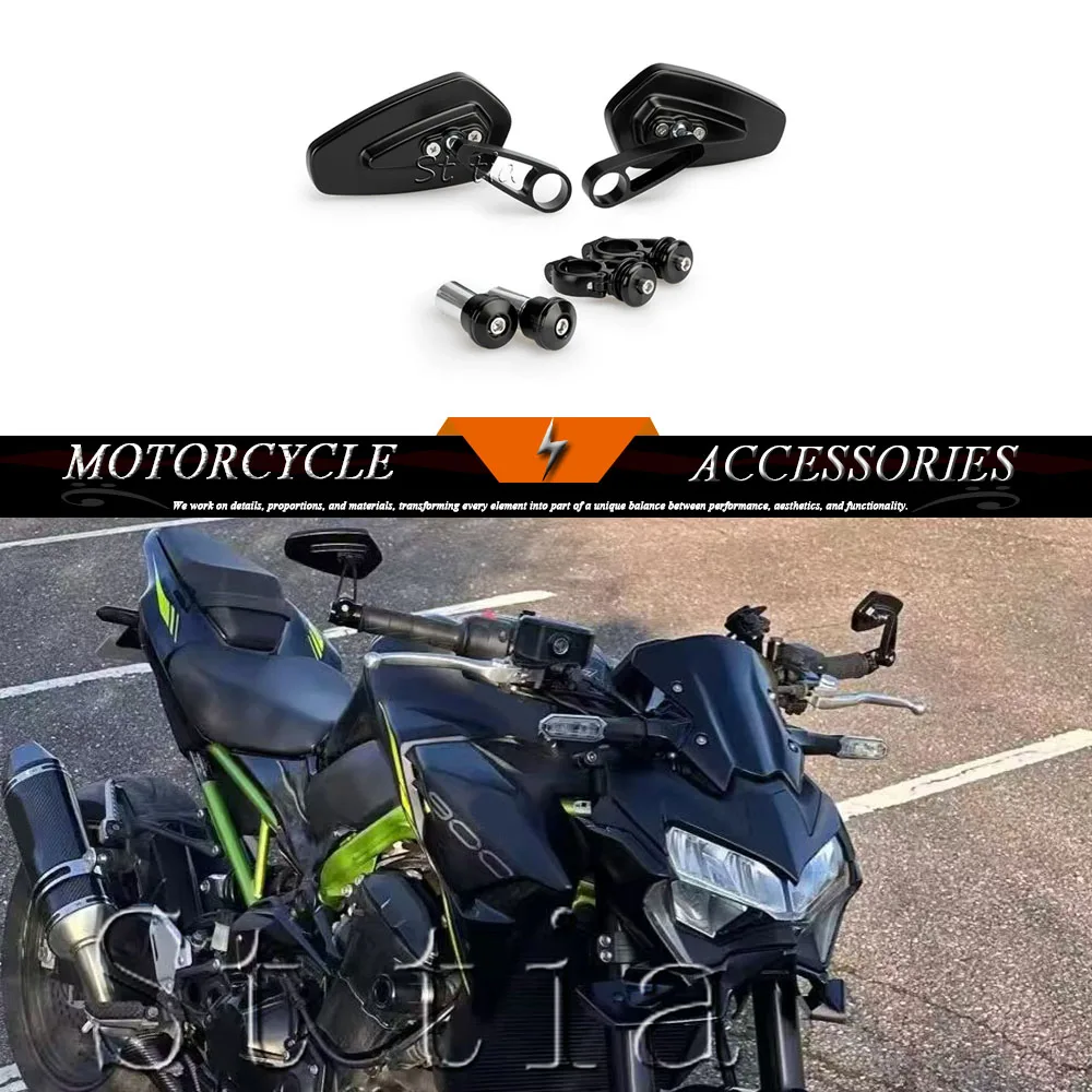 

Motorcycle CNC Aluminum Side Rearview Mirror Handle Bar End Mirrors For Kawasaki Z900 Z 900 Z650 Z 650 2017-2026 2025 z650 z900