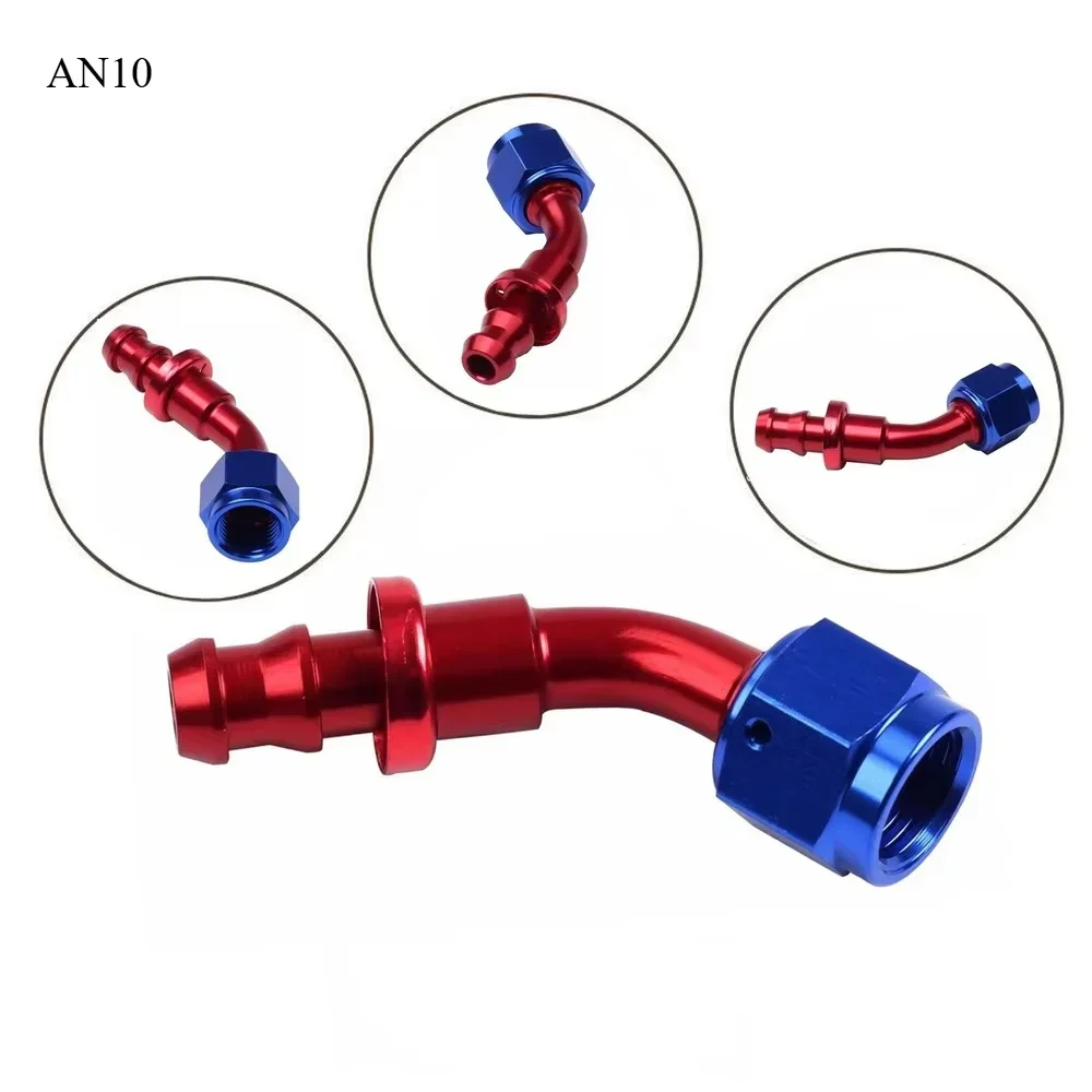 AN6 AN8 AN10 Adattatore per raccordo terminale tubo carburante con serratura a pressione in alluminio per olio combustibile acqua rosso-blu