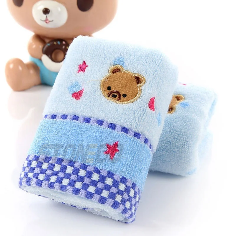 JJYY 25*50cm Cute Cartoon Microfiber Absorbent Drying Bath Towel Bear Pattern Cotton Baby Towel