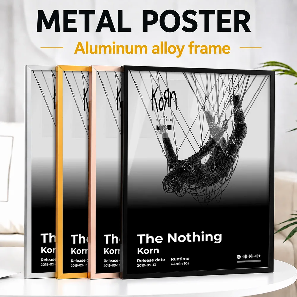 Korn The Nothing Album Metal Poster With Aluminum Alloy Frame Customized Typographic Wall Art For Music Room And Home Studio