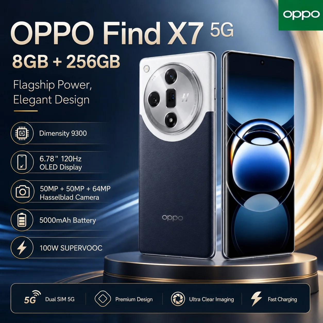 2026 new OPPO Find X7 5G Smartphone 8GB+256GB, Dimensity 9300, 6.78
