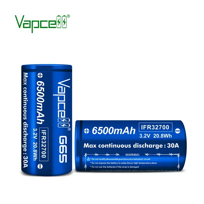 Vapcell 32700 G65 6500mAh Rechargeable Battery Lifepo4 IFR32700 Batteries for Toys Power Tools Home Appliances Electric Vehicles