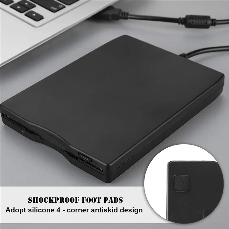 2X USB Floppy Disk Reader Drive 3.5In External Portable 1.44 MB FDD Diskette Drive For Windows 7 8 2000 XP Vista PC
