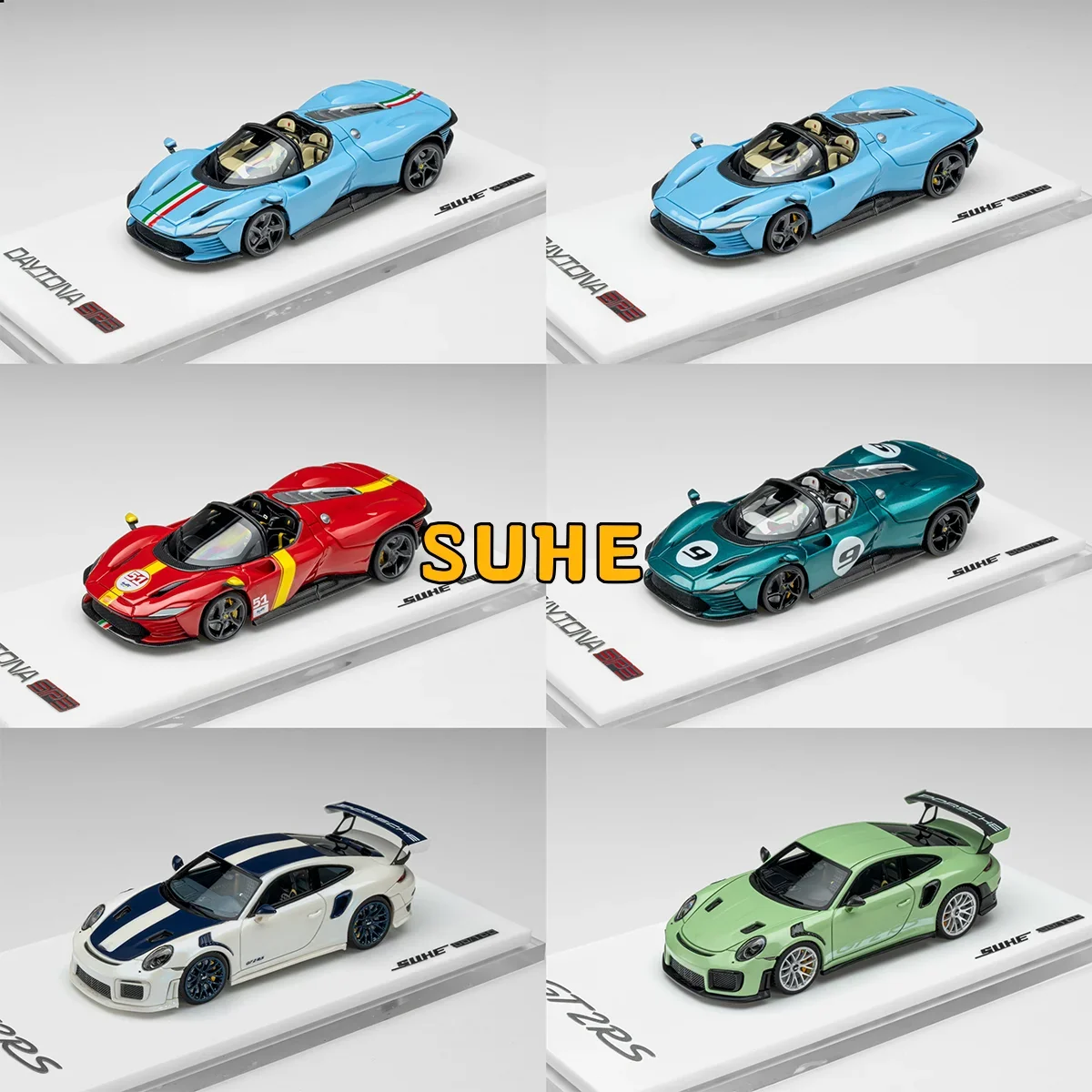 In-stock SUHE 1:64 SP3 GT2Rs resin miniature simulation car models, adult ornaments, boys' toys, children's festival gifts