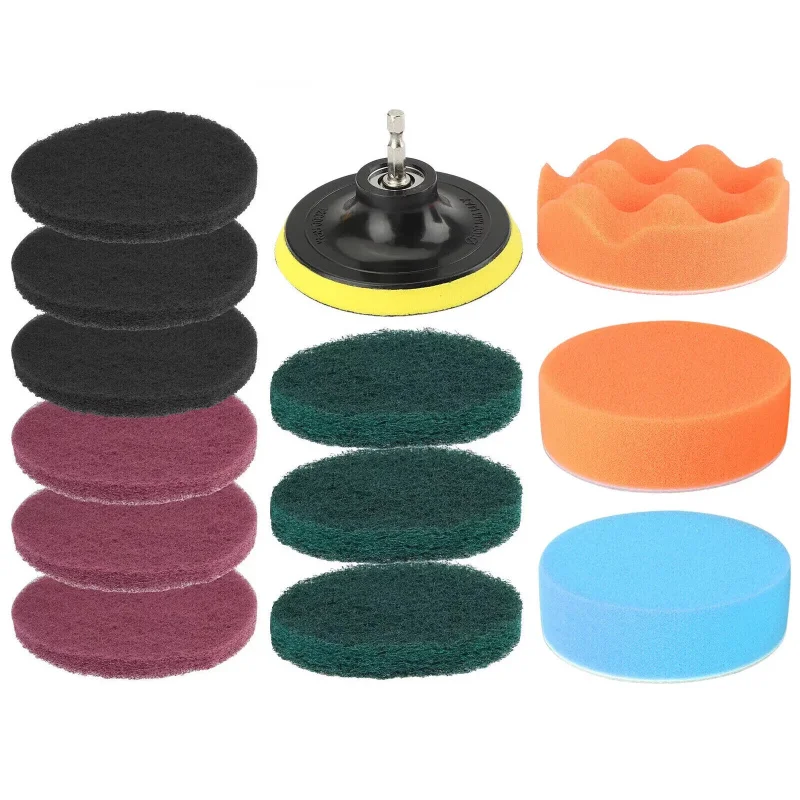 14pcs-set 60sets-ctn 4-Inch round Buffing Pads Car Polishing & Waxing for Drill Sponge Kit & Floor Polisher