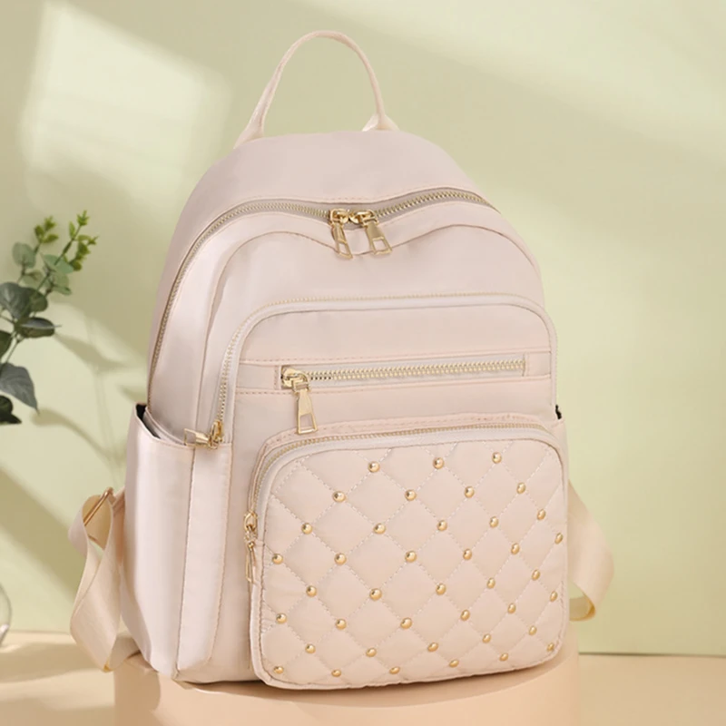 

2024 New Women Pu Leather Backpack Rivet Multifunctional Backpack Female Travel Bag Teenage Girls Fashion Schoolbag Mochila