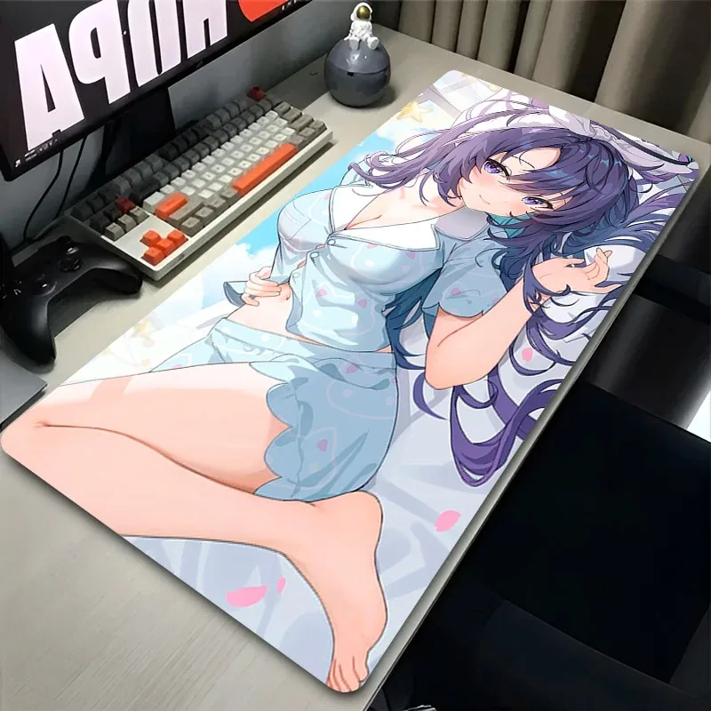 لوحة الماوس ألعاب الكمبيوتر أنيمي فتاة سطح المكتب حصيرة الأزرق الأرشيف يوكا الجدول لوحة المفاتيح ملحقات ألعاب الكمبيوتر المحمول Kawaii Mousepad #1