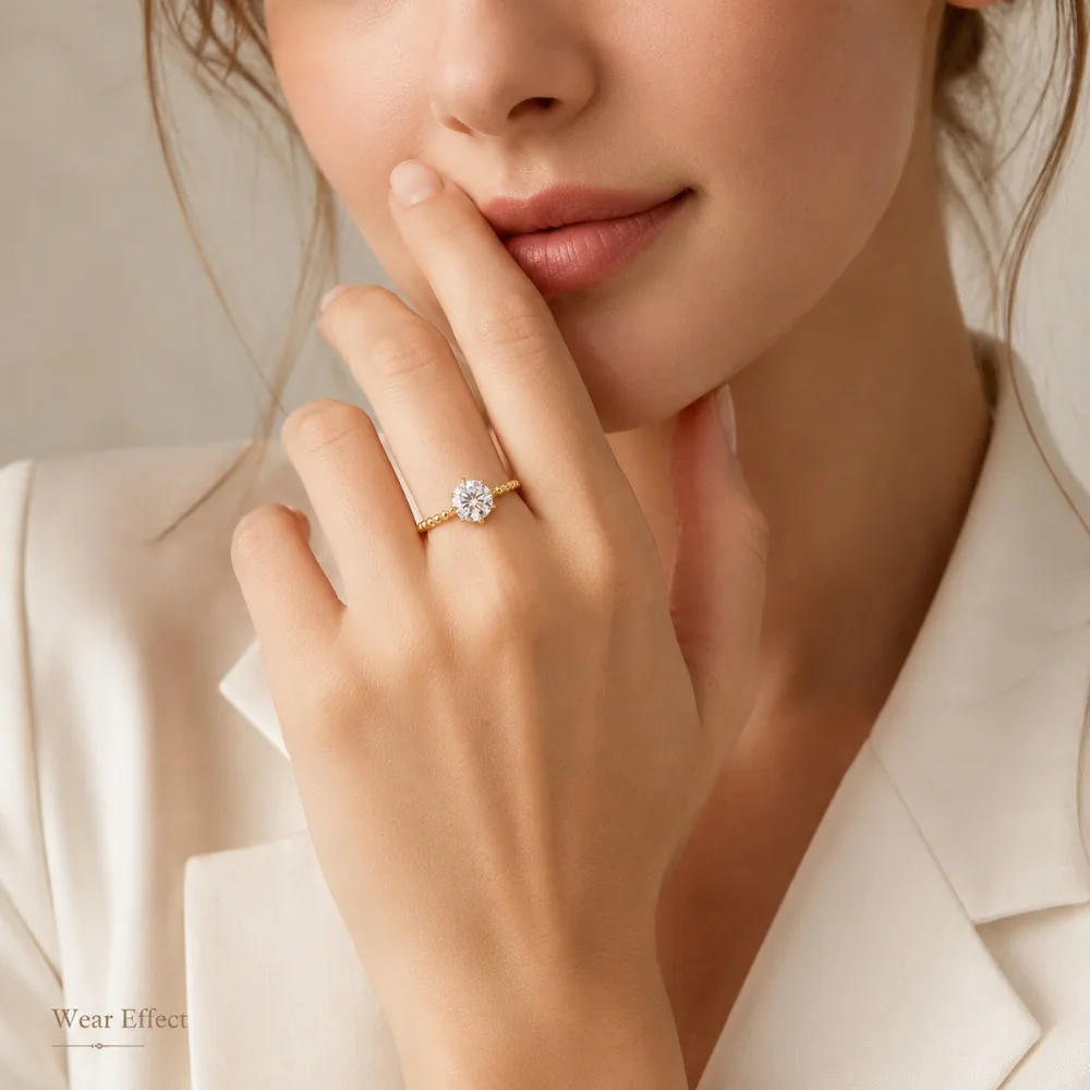S925 Silver Moissanite Engagement Ring 3CT Round Cut Gold Color Braided Band for Women Wedding Anniversary Fine Jewelry Gift