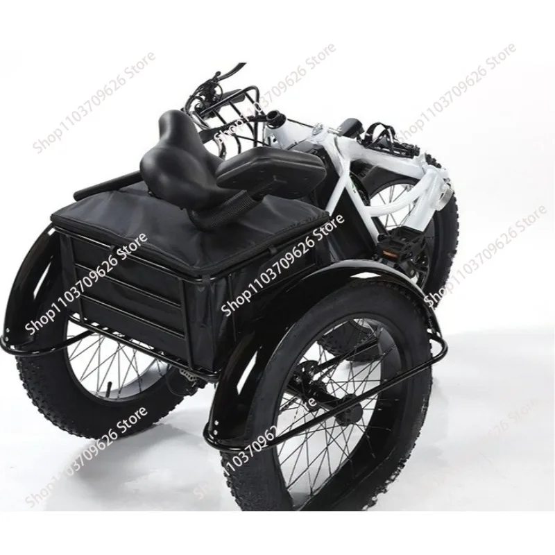 20-Inch folding fat tire electric tricycle, pedal, snow lithium battery bicycle