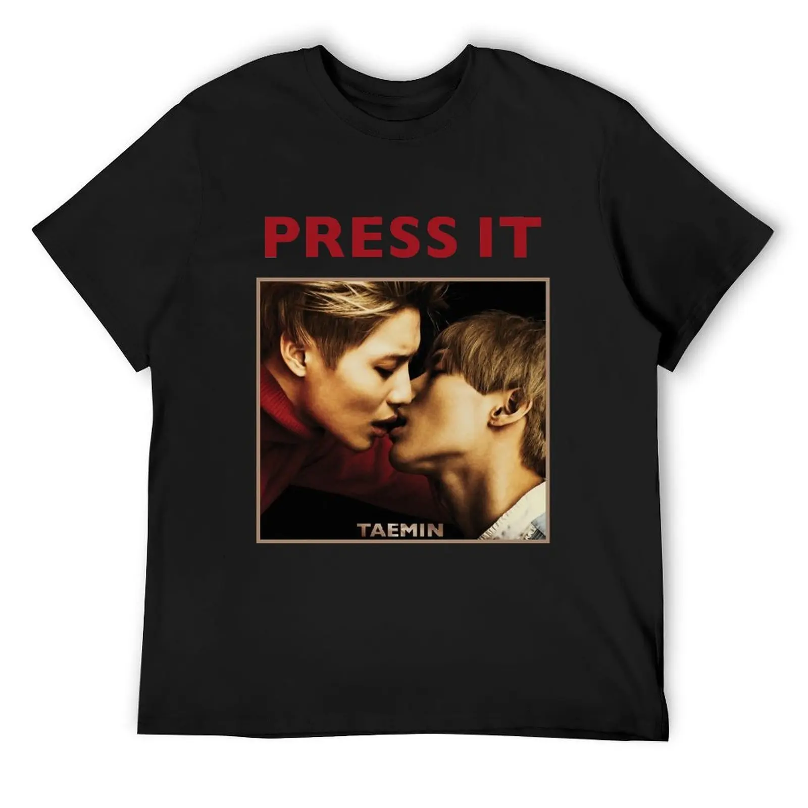 Футболка TAEMIN - PRESS IT, забавные костюмы, футболки большого размера, мужские персонализированные футболки, мужская футболка 100, ℅   хлопок