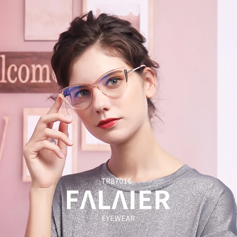 

KatKani Fashion Ultra-light TR90 Alloy Cat Eye Spectacle Frame Myopia Hyperopia Retro Optical Prescription Glasses Frame Women