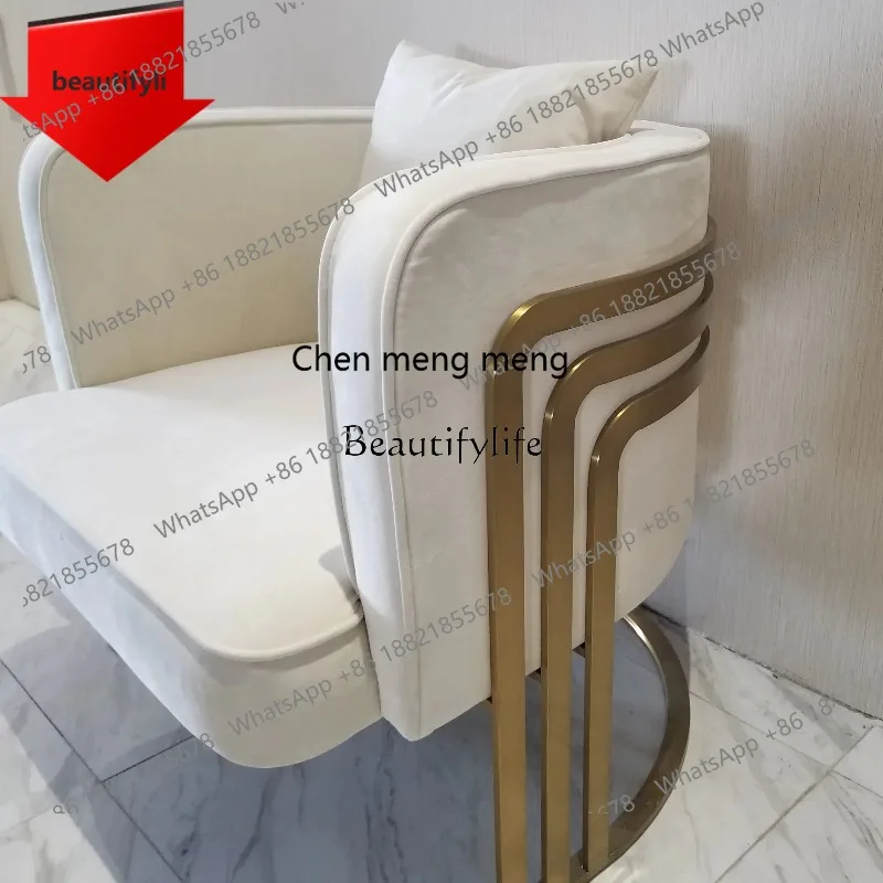 

New style Postmodern leisure chair light luxury hotel flannel hospitality chair living room simple ss 8617