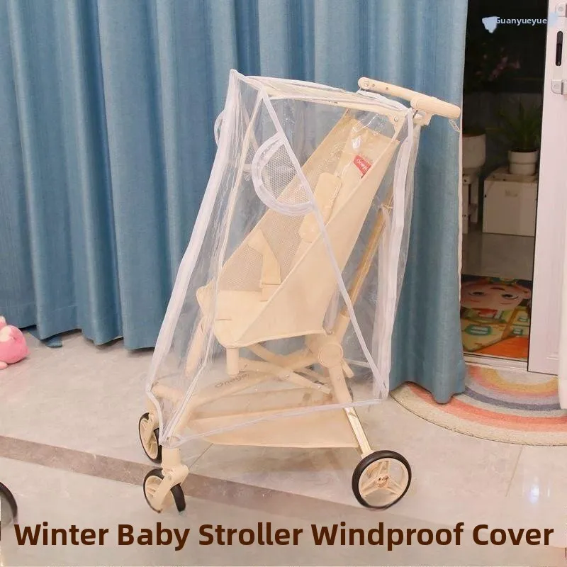 Outdoor Windproof Waterproof Baby Stroller Cover Protection Shield Transparent Rainproof Windproof Baby Carriage Hand Push Cart