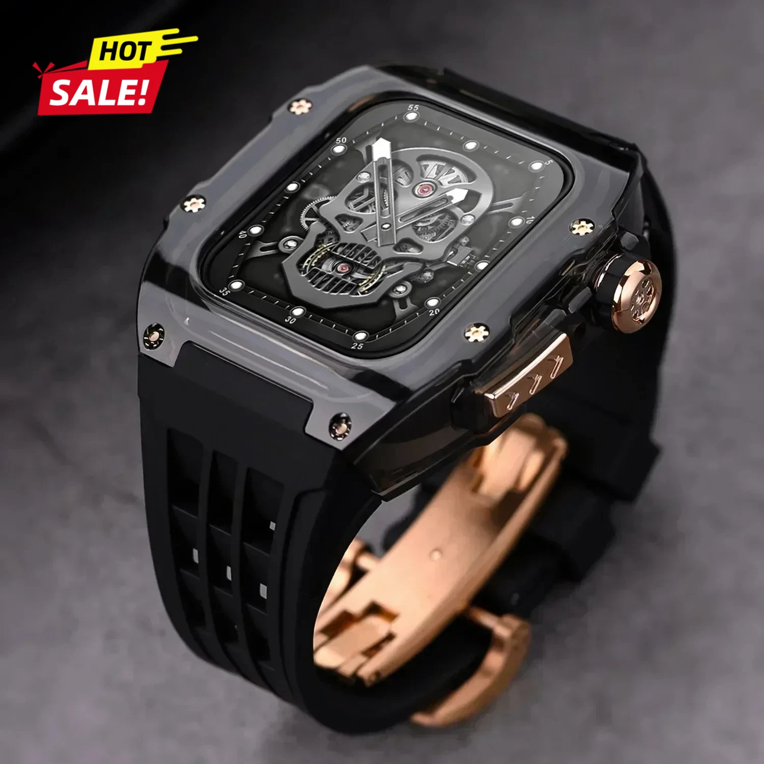 

Роскошный комплект модификации Glacier для IWatch Series 9 8 7 6 5 4SE 45 мм 44 мм Прозрачный чехол для Apple Watch Ultra 3 49 мм Mod Band