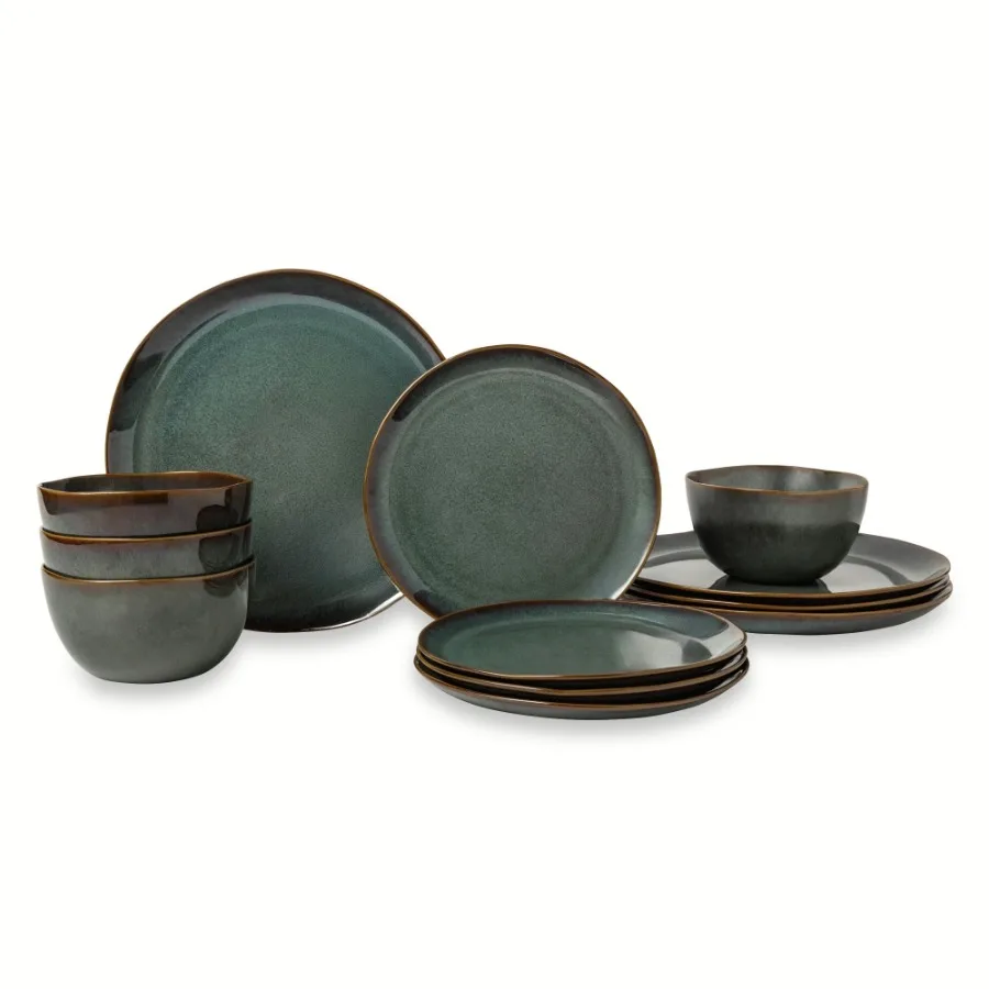 

Dutton 12-Piece Reactive Ceramic Dinnerware Set