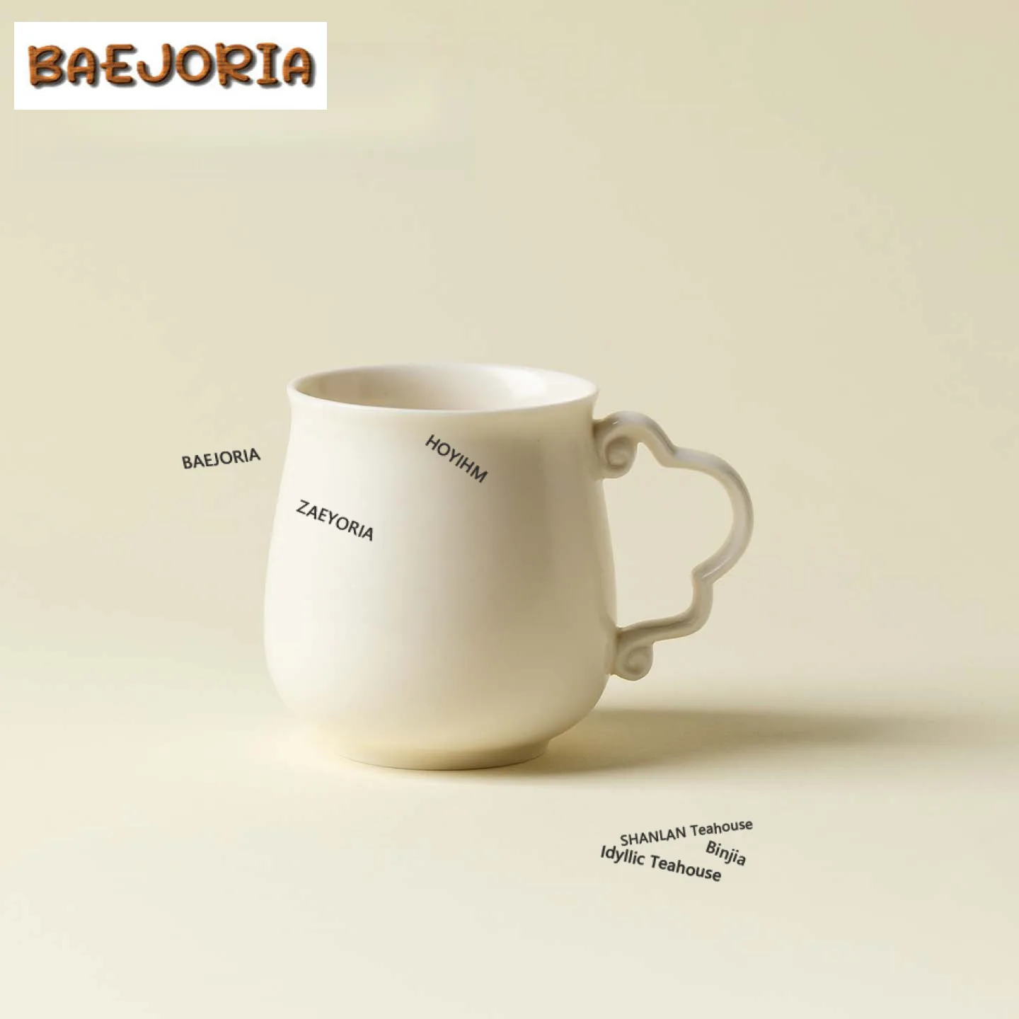 250ml Plain White Auspicious Clouds Teacup Ancient Tea Bowl Tea Cup Set Tea-tasting Meditation Cup Jianzhan Master Cup Tea Items