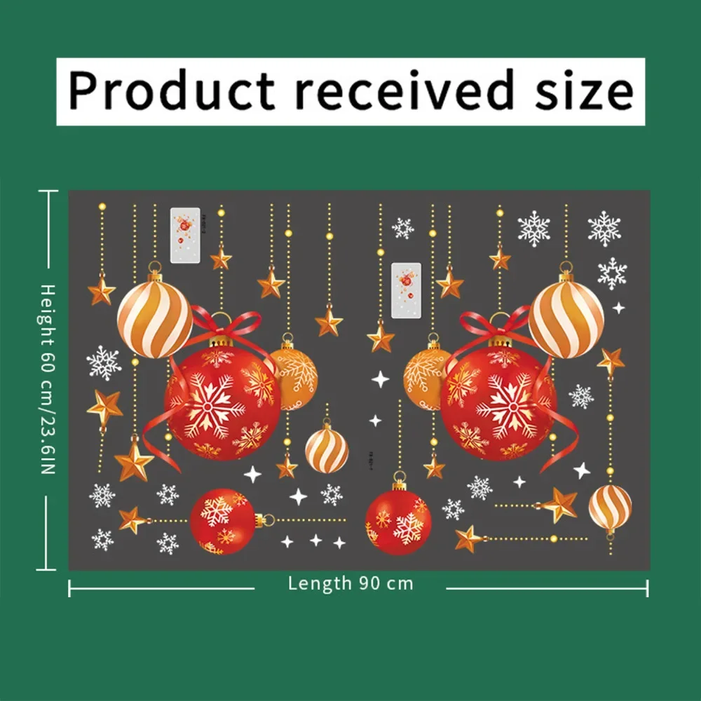 Static Cling Christmas Window Stickers Removable Decals for Glass Doors and For Windows Waterproof PVC 45 60 cm Decoration