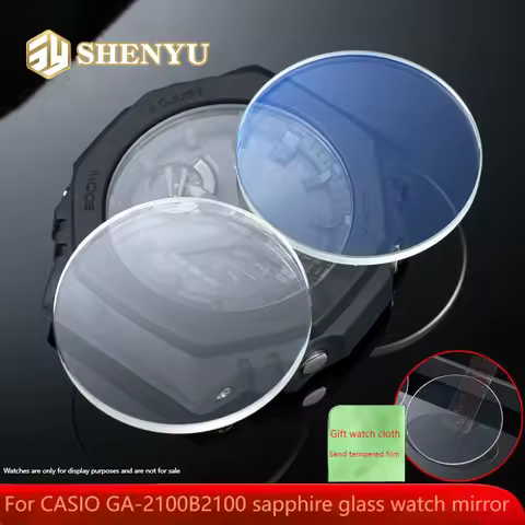 GA-2100 Watch Mirror For Casio Farmhouse Oak GA-2100 B2100 Sapphire Mineral Mirror Replacement Complete Set of Tools with Film