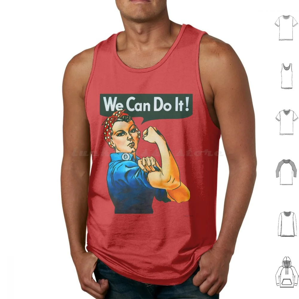 Rosie Tank Tops Print Cotton Rosie Riveter Rosie The Riveter We Can Do It War Wwii World War Ii World War 2 Retro