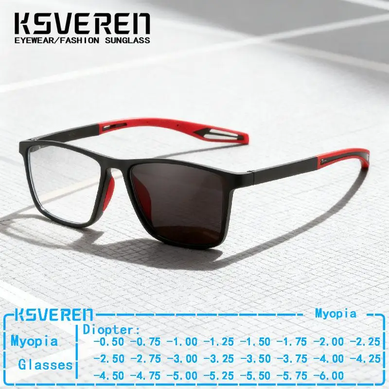 

Легкие TR90 фотохромные очки для близорукости, мужские спортивные готовые очки по рецепту, уличные очки для близорукости, меняющие цвет