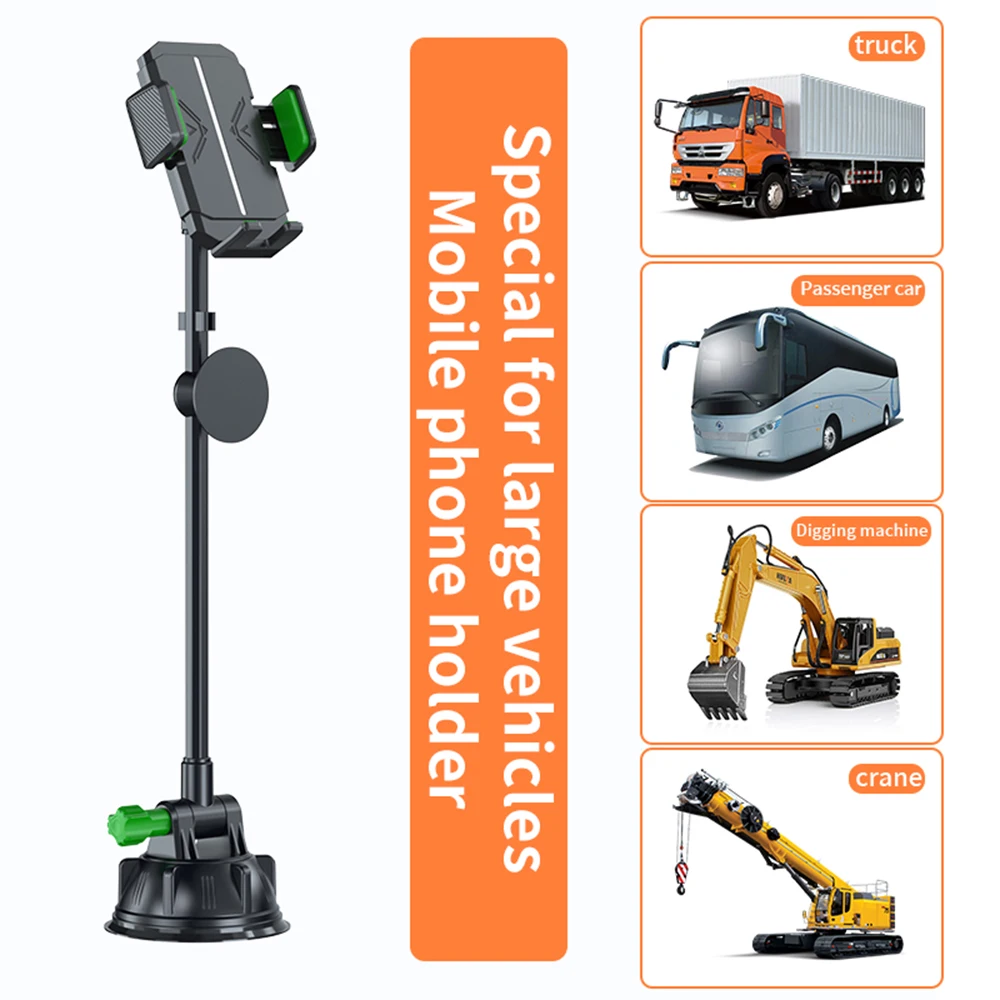 

Extended Truck Hose Mount for Windshield Dashboard with Large Suction Cup Car Navigation Mount for Vehicles