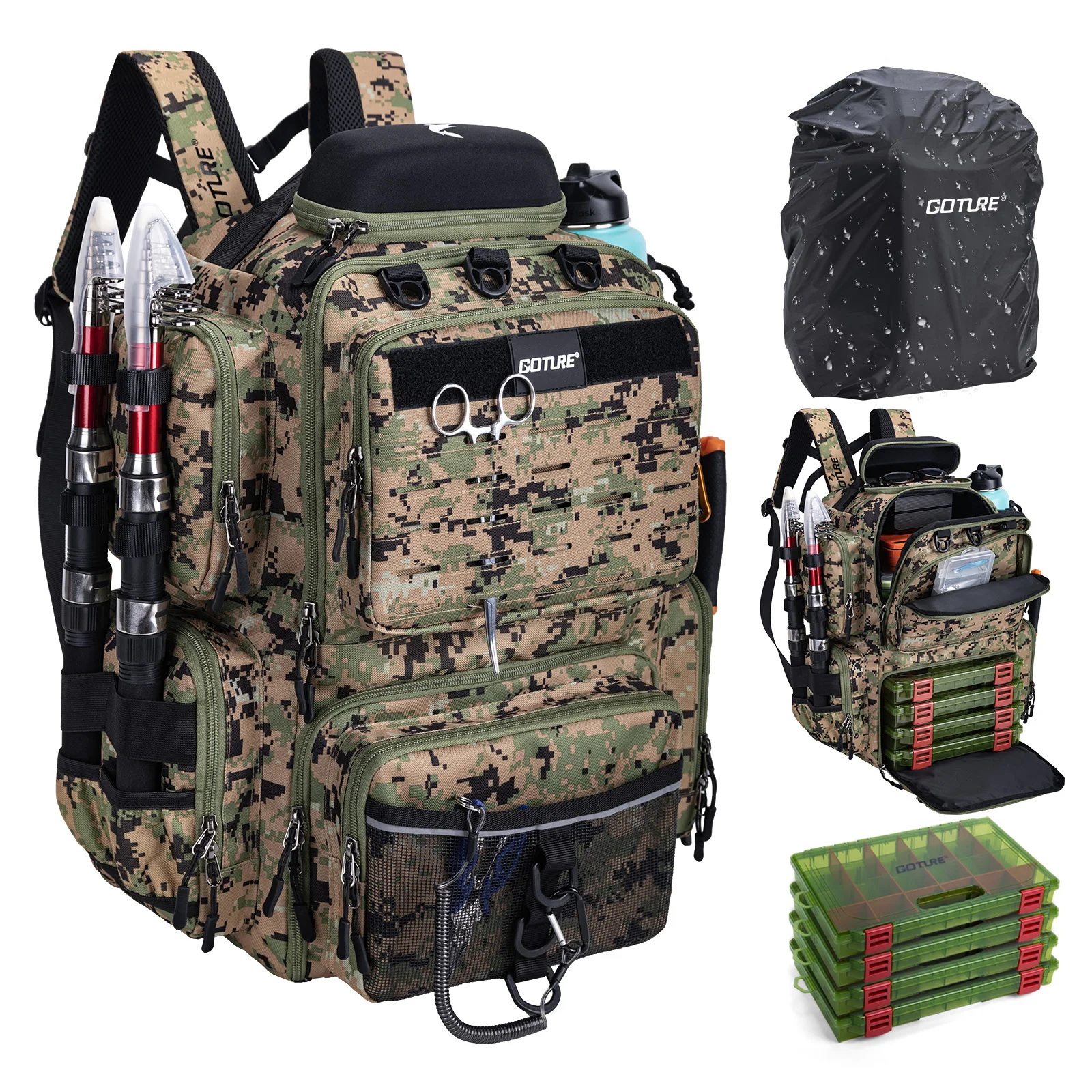 Fishing Equipment Gifts - Goture Fishing Backpack 900D Tactical Tackle