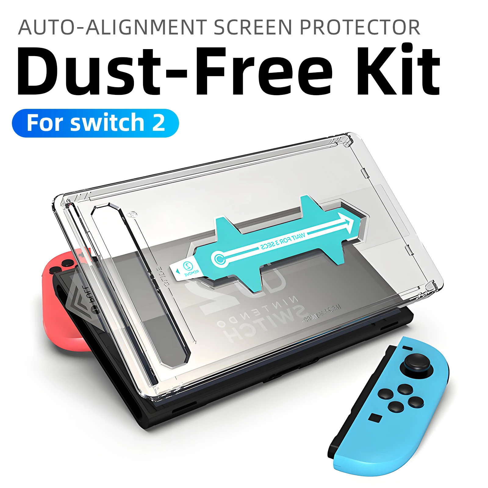 Gehärtetes Glas mit Härtegrad 9H für Nintendo Switch 2 |   Automatische staubfreie Kammer |   Kratzfester und blasenfreier Displayschutz