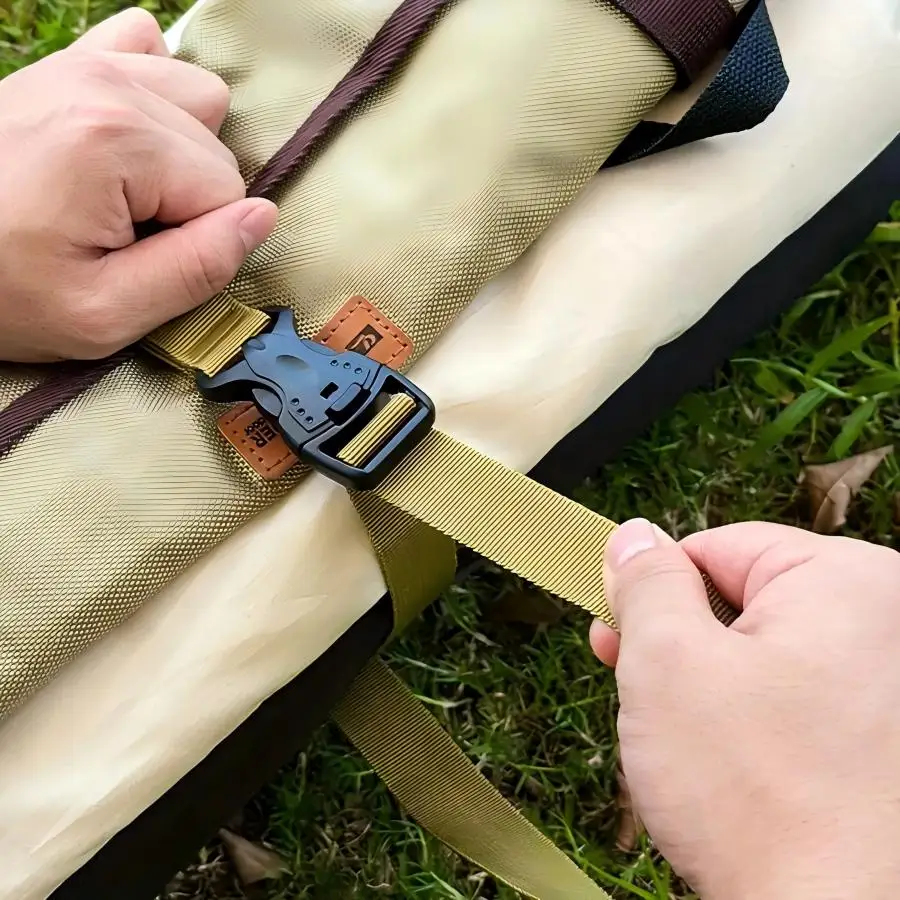 أحزمة أمتعة للتخييم في الهواء الطلق شديدة التحمل - حبل تعبئة الأمتعة بإبزيم أمان مزدوج قابل للتعديل من البضائع #2