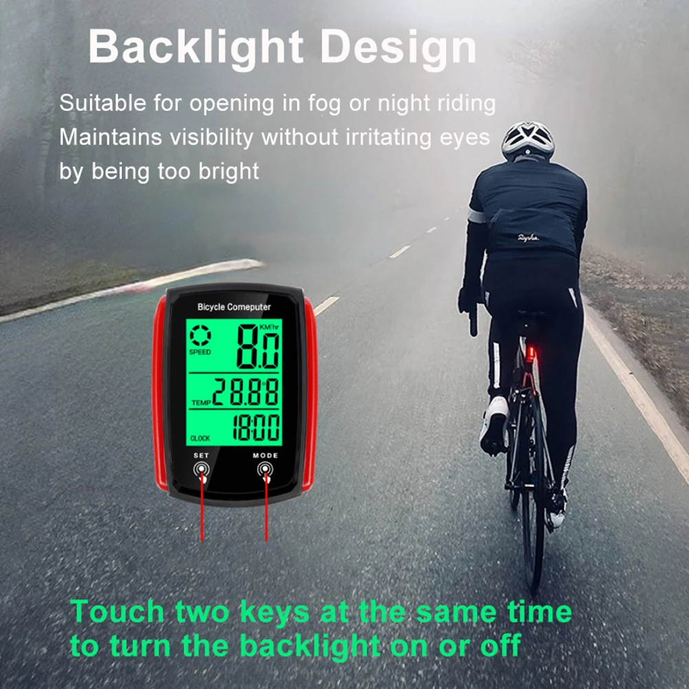 LED Bicycle Computer Bike Speedometer LED Touch Screen Bike Odometer Waterproof Cycling Bicycle Speedometer Bike Accessories