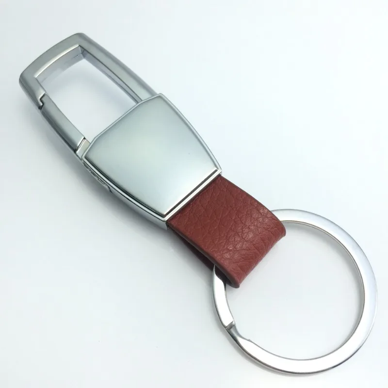 Llavero con logotipo personalizado de regalo a la moda, llavero de coche con grabado láser en blanco, llaveros publicitarios personalizados para colgar en la cintura para hombre