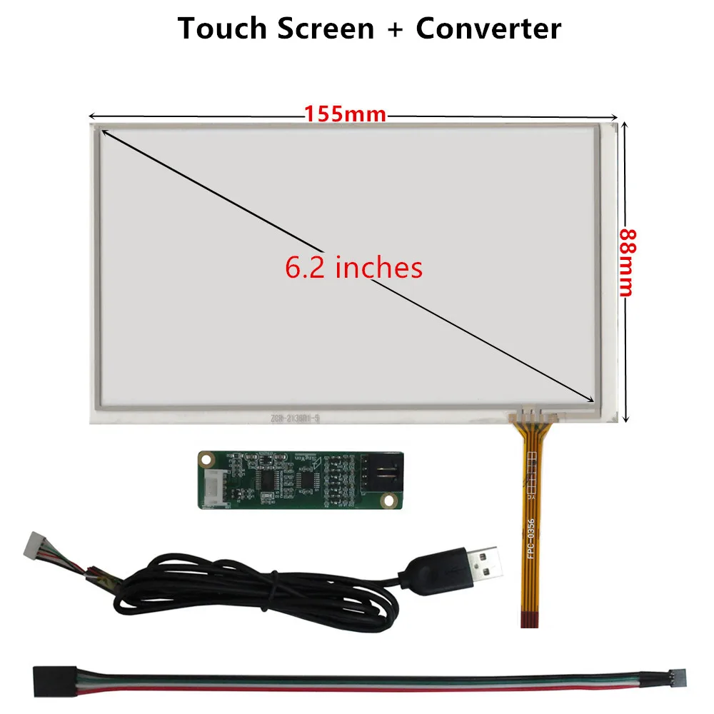 6.5 Inch 800*480 DIY TFT LCD Display Screen Digitizer Touchscreen Driver Control Board HDMI-Compatible Raspberry Pi Monitor Kit