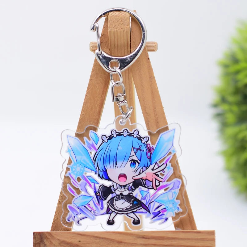 Ram Rem Keychain Arcylic Cartoon Figures Keyrings  Accessories