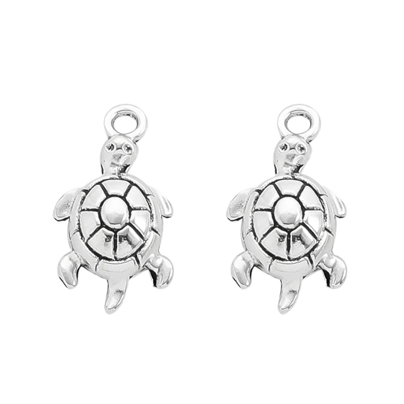 

20Pcs Zinc Alloy Tibetan Silver Sea Turtle Charms Vintage Ocean Tortoise Charms for DIY Bracelet Necklace Jewelry Accessories