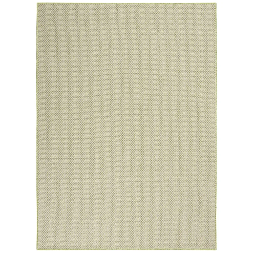 Courtyard Indoor/Outdoor Ivory Green 4' x 6' Area Rug, (4x6)