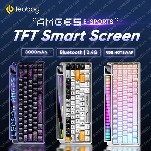 LEOBOG AMG65 Teclado mecánico inalámbrico para juegos 60% diseños Bluetooth 2,4G con cable RGB Hotswap Gamer teclado sin contacto