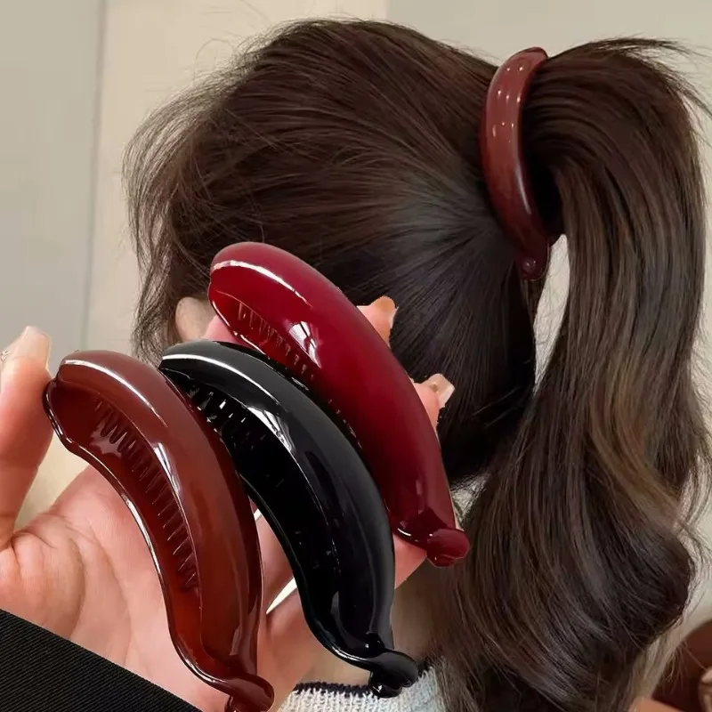 Gelee Farbe Banana Clip Haar Klaue Pferdeschwanz Schnalle Pferdeschwanz Halter Haarnadeln Haarspangen Frauen Mädchen Haarspangen Haar Zubehör