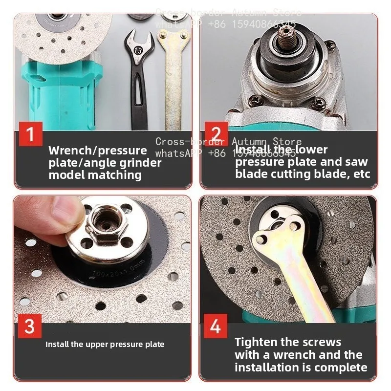 2-in-1 angle grinder pressure plate, four-hole universal modification head, universal nut cover for cutting machine parts