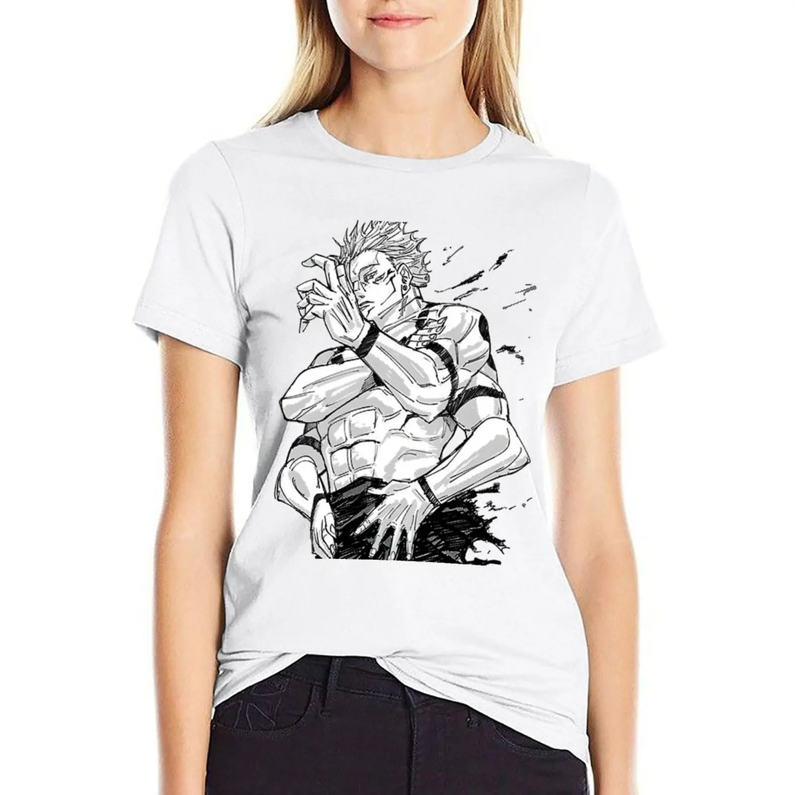 

sukuna true form manga T-shirt shirts graphic tees vintage clothes korean fashion t shirt for Women