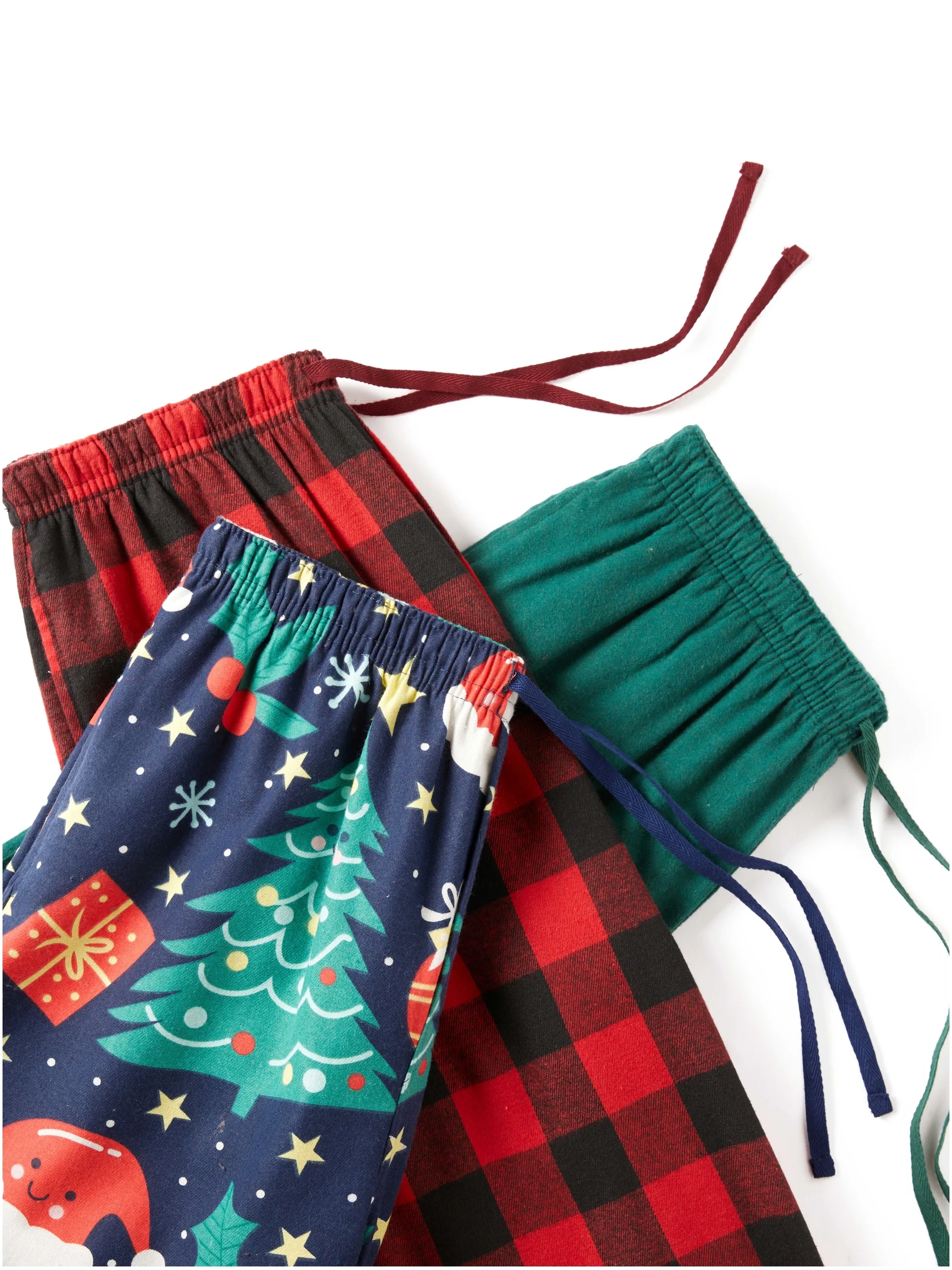 3 piezas de pijamas de estilo navideño para hombre, pantalones de franela gruesa, sombrero de árbol de Navidad, estampado gráfico, pantalones de