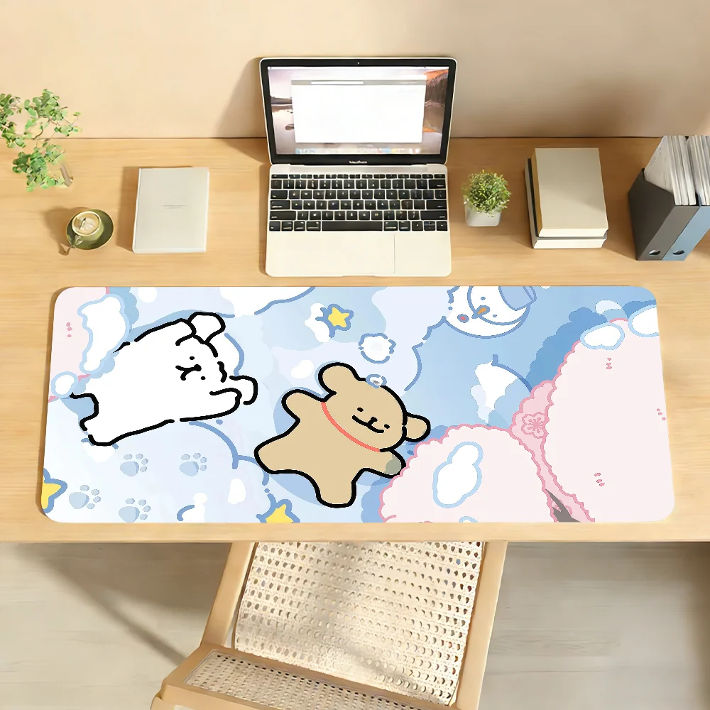 Maltese Line Dog cute Cartoon Mouse Pad For Office Gaming And Keyboards Non-Slip Large Waterproof