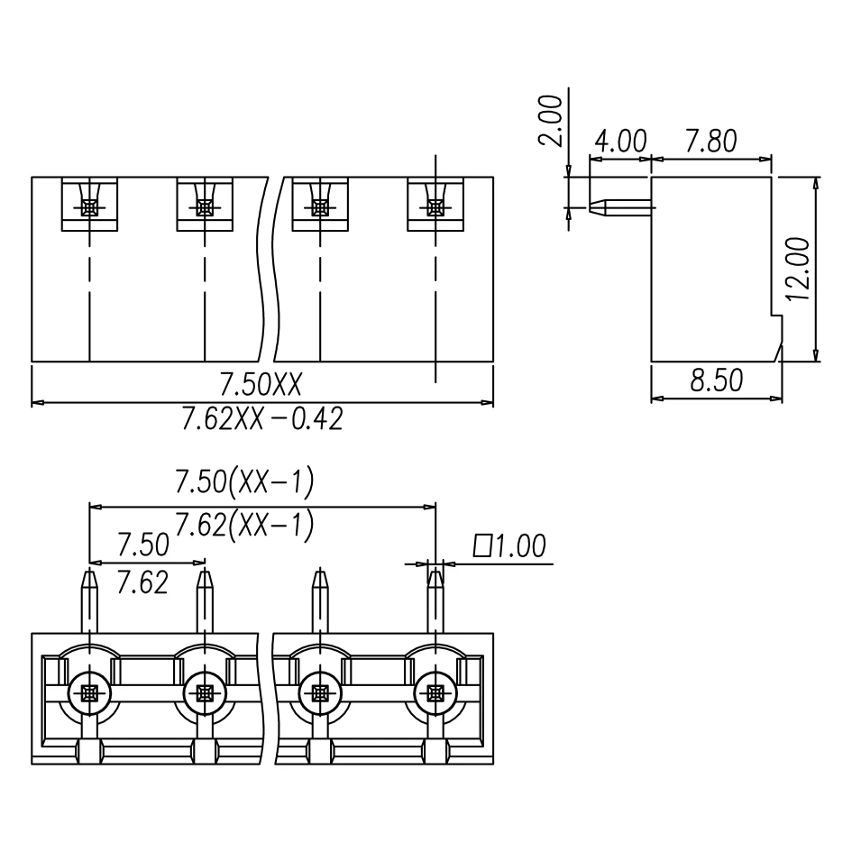 100PIN 2EDGRC 7.5mm Connector Terminal Socket Needle Double Pin Plug GMSTBA2.5/-G-7.5 PHOENIX 7EHDRC SL7.5/90B ME030 CONTACT