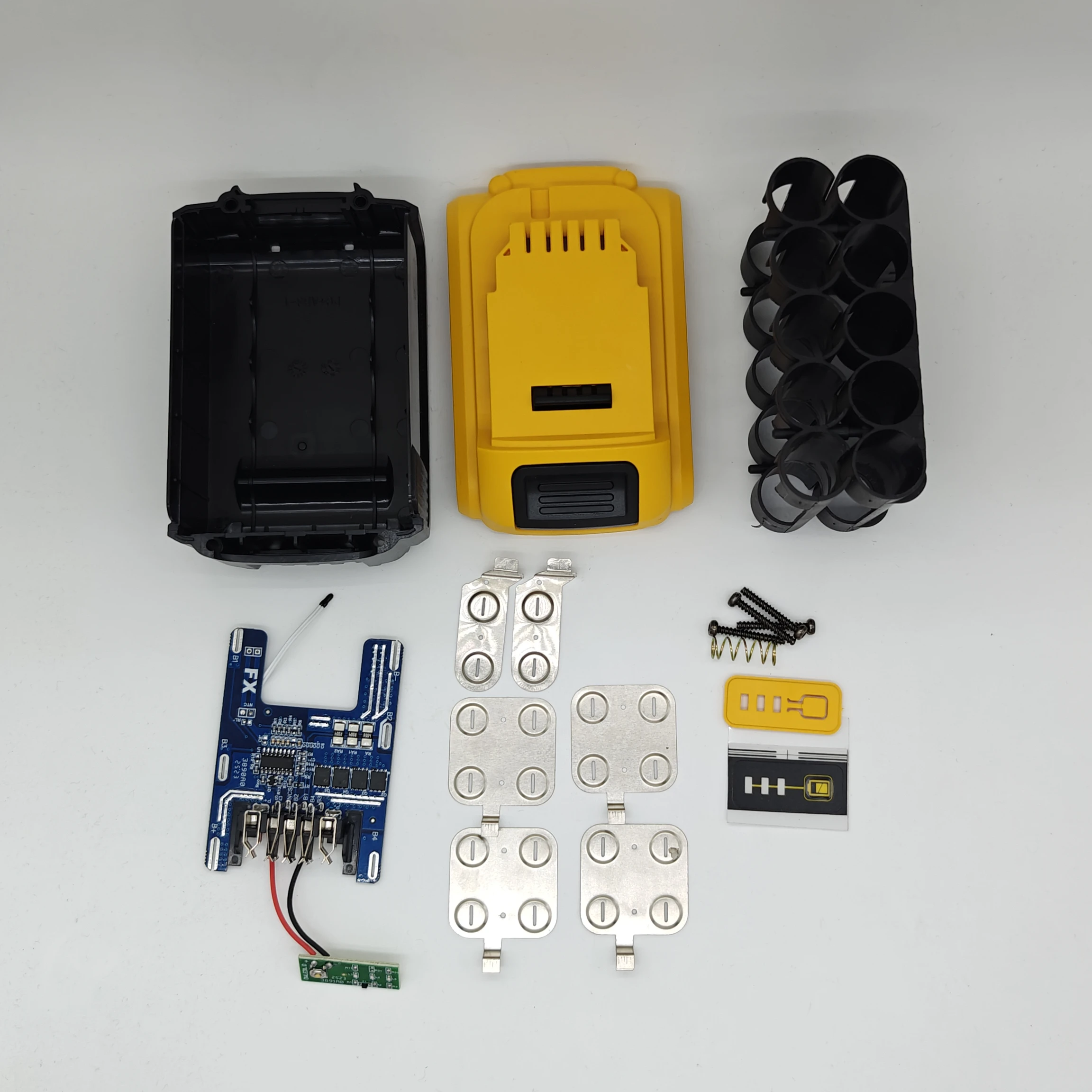 10 X 18650 Lithium-Ion Battery Box Charging Protection Circuit Board with Bms and Temperature Control Power-Off, 18V 20V Battery Suitable for Dewalt Dcb183 Dcb200 Lithium-Ion Battery Box