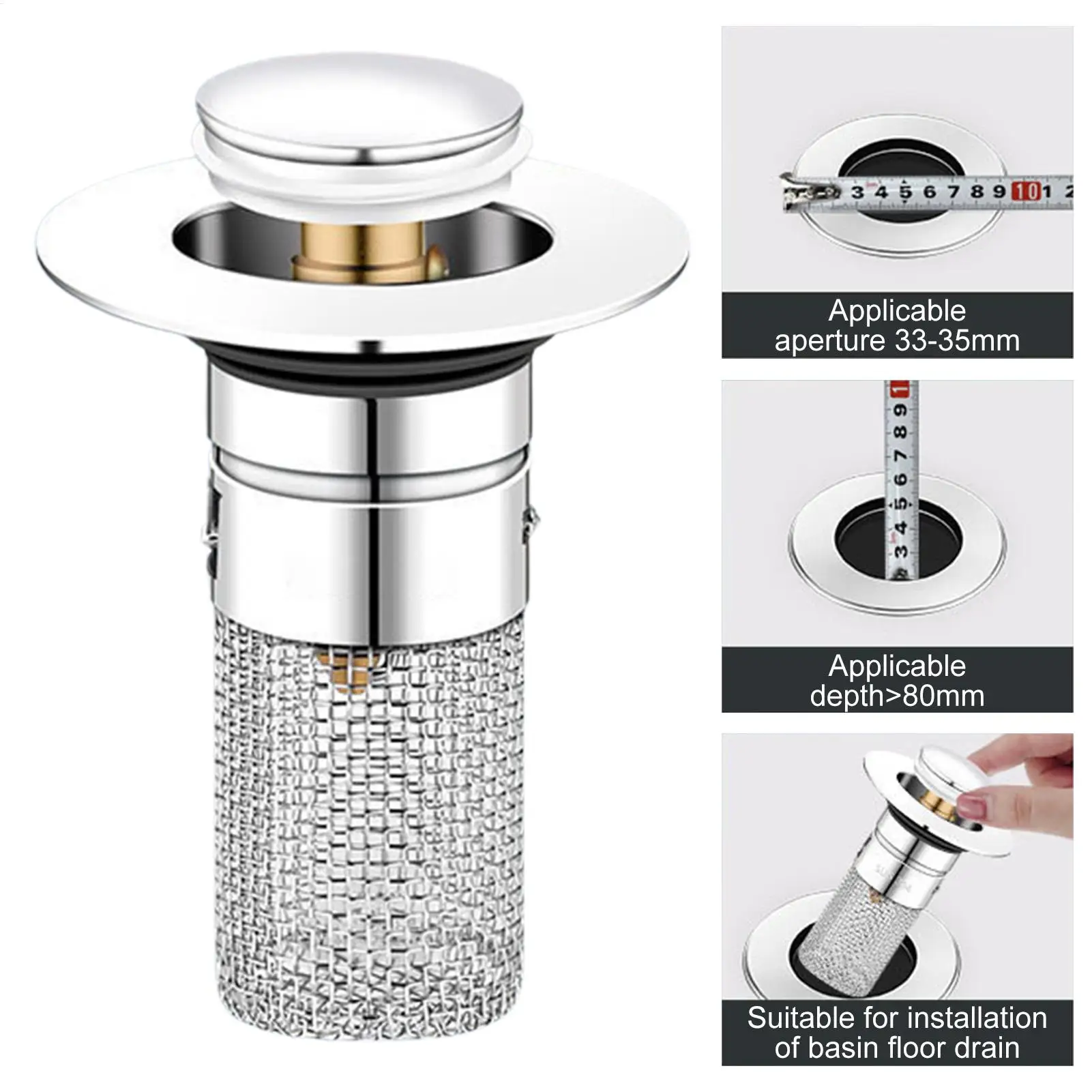 

Сливной фильтр для раковины в ванной, уловитель волос, предотвращающий засоры, сменная заглушка для слива на кухне для дома и квартиры