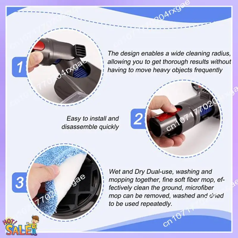 

A16Z для Dyson V15 V7 V8 V10 V11 насадка для чистки сухой и влажной швабры, вакуумная насадка, электрическая насадка для швабры со съемным резервуаром для воды