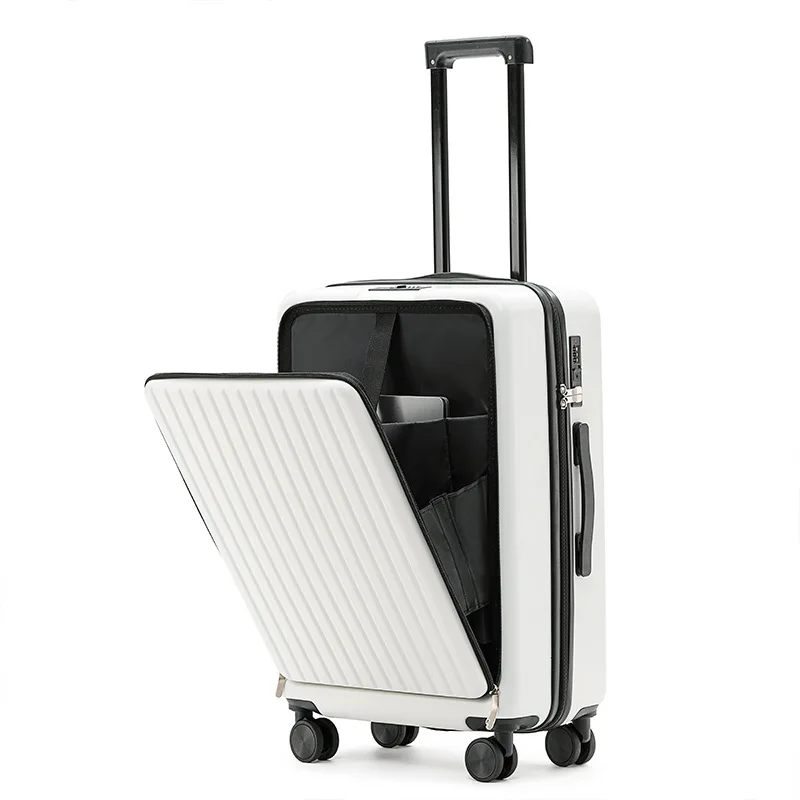 

New business front opening small suitcase for women's 20-inch boarding rod for men