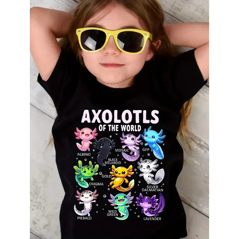 

2025 New Children's Short Sleeve Personalized Printed Half Sleeve Girls' T-shirt Boys' Pure Cotton Short Sleeve