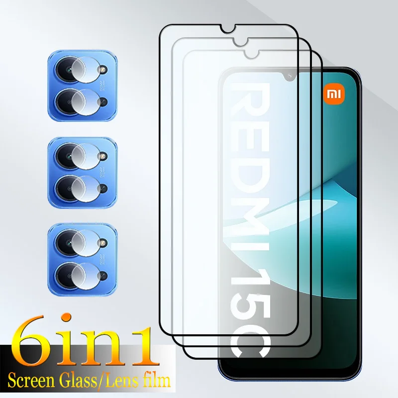 

For Redmi 15C Screen Protector 9H Anti-Scratch Tempered Glass Full cover Full Glue For Redmi 15C Soft Fiber Camera film