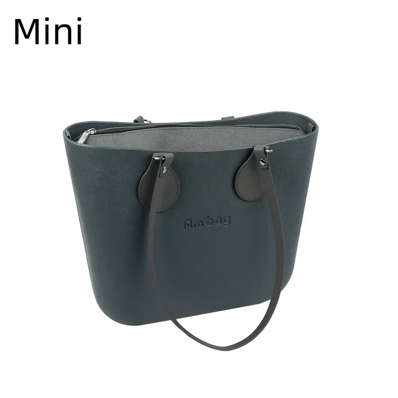 Ambag Obag O bag Style Waterproof Mini EVA with Zip-up Canvas Lining Inner Colorful Long PU Leather Handles Women DIY Handbag