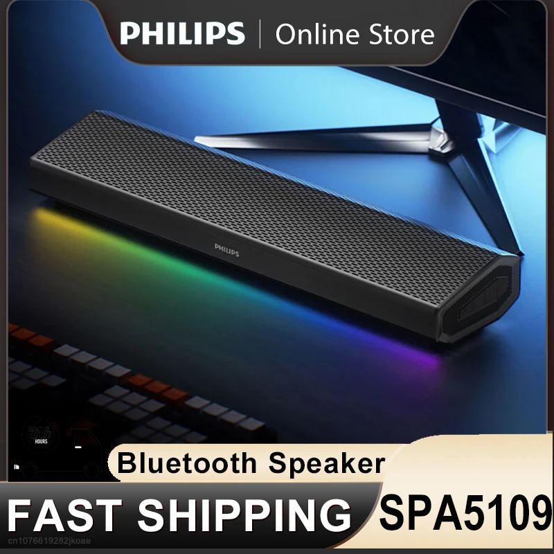 New Philips SPA5109 Speaker Portable Wireless Bluetooth 5.3 Loudspeaker HiFi Stereo For Laptop Computer Music Player SPA5109/93